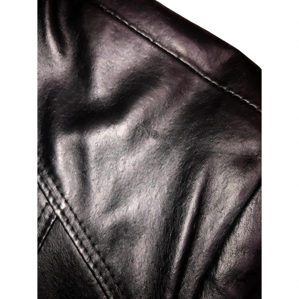 Terry Lewis Jacket Women's 1X Black Leather  Classic Luxuries Sleeve‎ Zippers